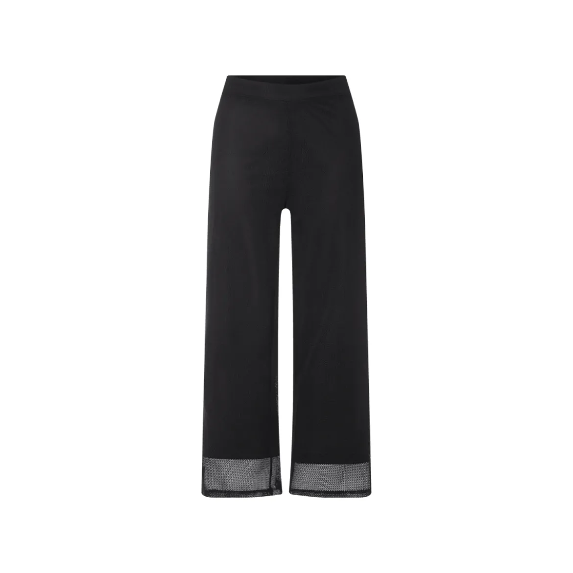 esmara® Damen Wide-Leg-Strickhose, blickdicht gefüttert (Schwarz, S(36/38)) - B-Ware neuwertig
