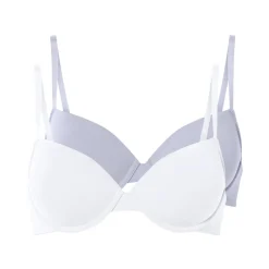 esmara® 2er Set Damen-BHs, 75B, blau/weiß - B-Ware neuwertig