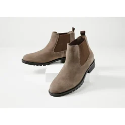 esmara® Herren-Lederstiefeletten, 41, taupe - B-Ware sehr gut