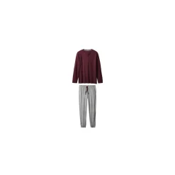 esmara® Herren-Pyjama-Set, L 52/54, rot/grau - B-Ware neuwertig