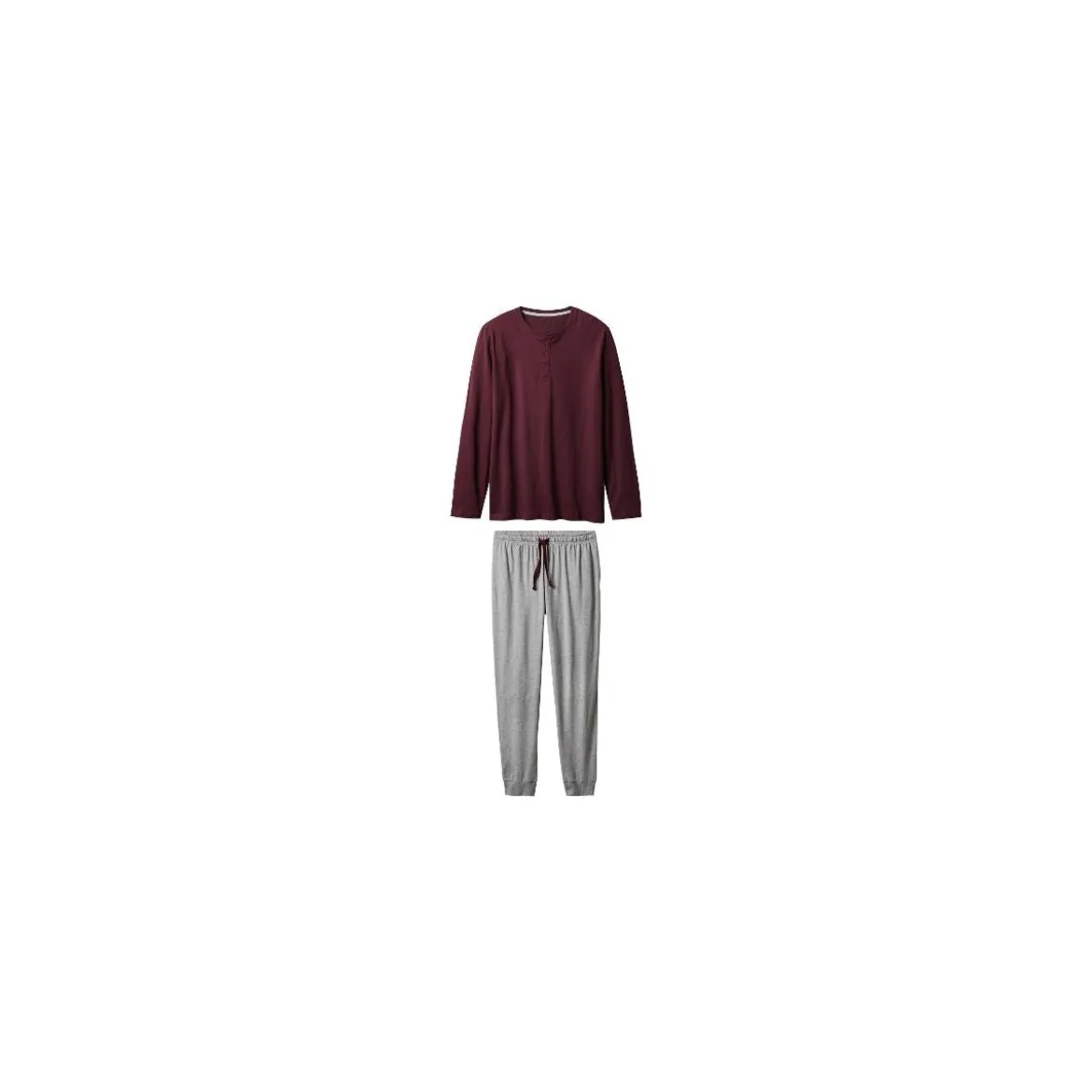 esmara® Herren-Pyjama-Set, L 52/54, rot/grau - B-Ware neuwertig