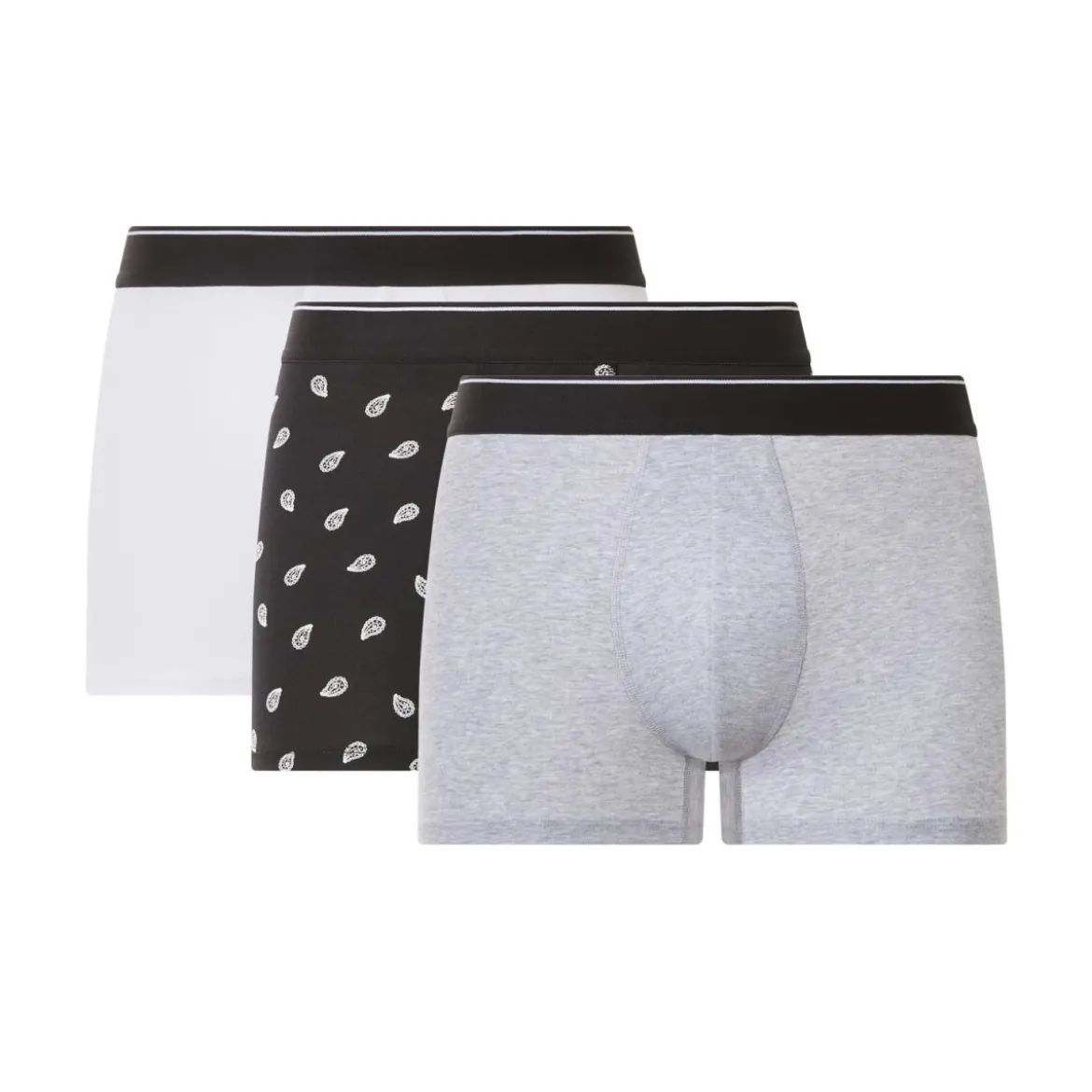 esmara® MEN Herren-Boxershorts, 3 Stück, L, schwarz/grau/weiß - B-Ware sehr gut