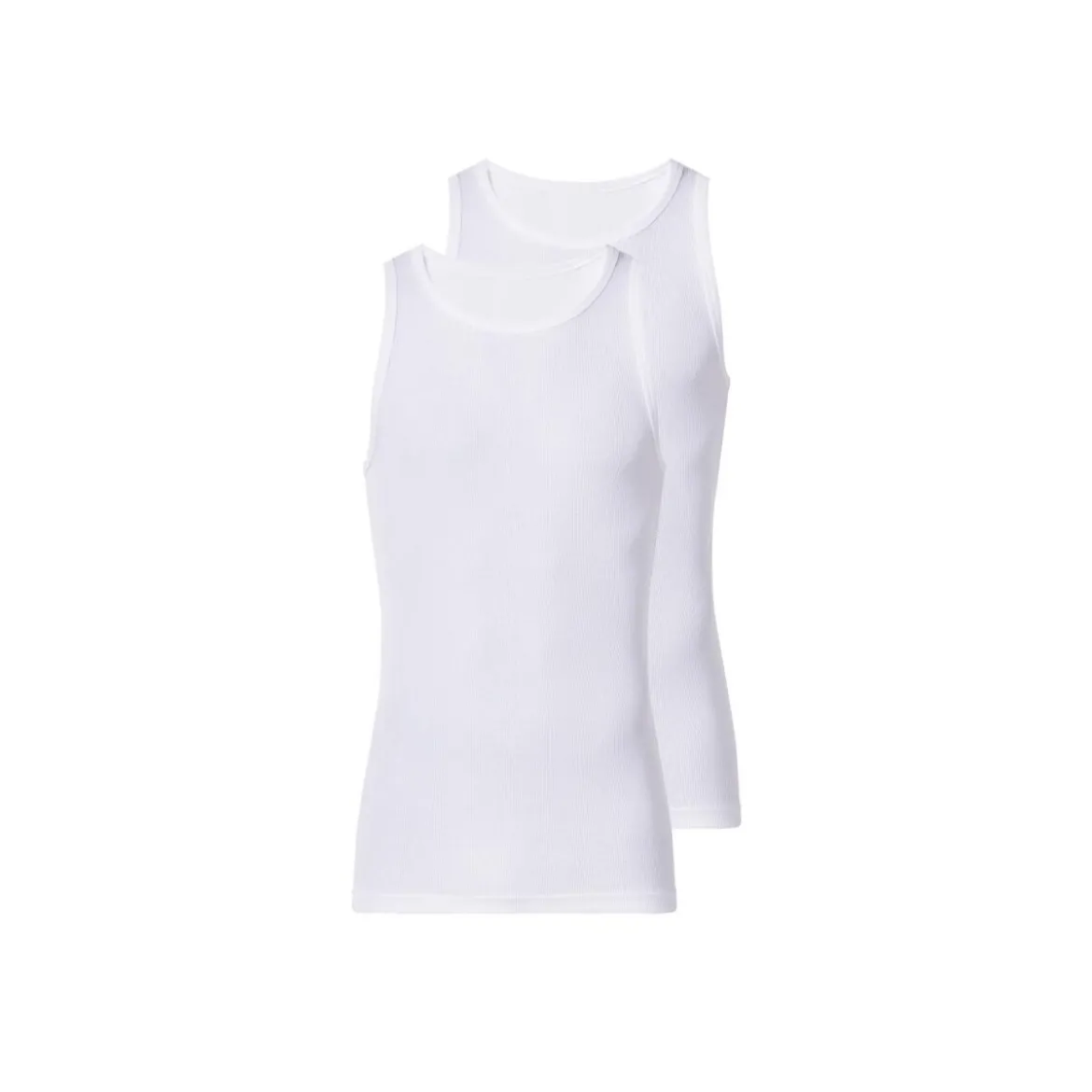 esmara® MEN Herren-Doppelripp-Achselhemden, 2 Stück, S, weiß - B-Ware neuwertig