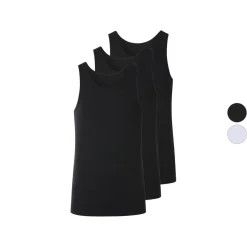 esmara Men Herren Feinripp-Achselhemden, 3 Stück - B-Ware