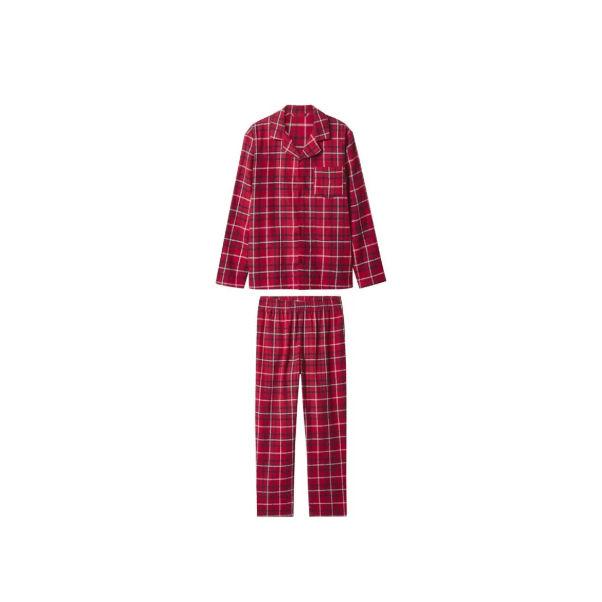 esmara Men Herren Flanell-Pyjama (Rot, S (44/46)) - B-Ware neuwertig