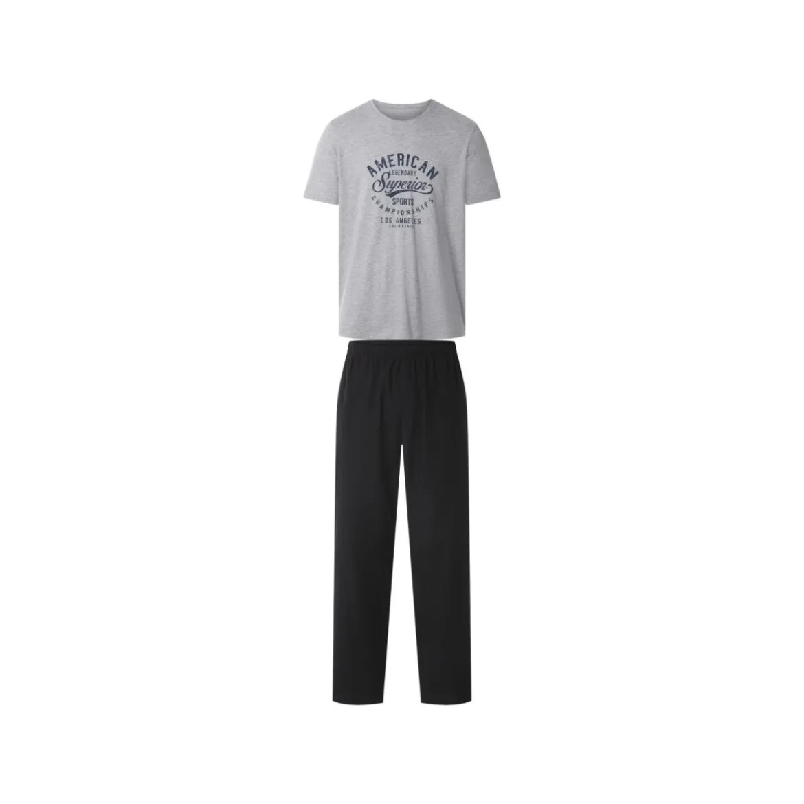 esmara® MEN Herren-Pyjama, XL, grau/schwarz - B-Ware neuwertig