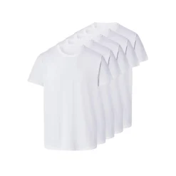 esmara® MEN Herren-T-Shirts, 5 Stück, M, weiß - B-Ware neuwertig