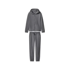 esmara® 2-teiliger Fleece-Hausanzug, für Damen, S, grau - B-Ware neuwertig