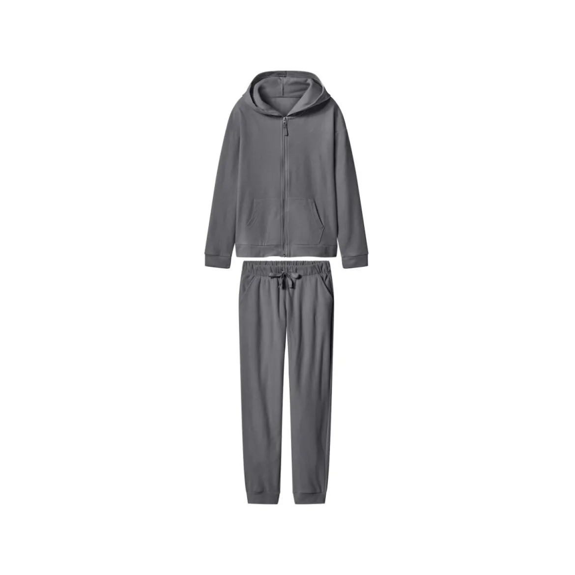 esmara® 2-teiliger Fleece-Hausanzug, für Damen, S, grau - B-Ware neuwertig