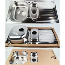 Eurodomo Einbauspüle Solaris 60, 96,5 x 50 cm / Chrom nickel-stahl glatt - B-Ware