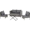 Gardamo Vigo Lounge Set, aus Geflecht Mix, 4-teilig, grau - B-Ware