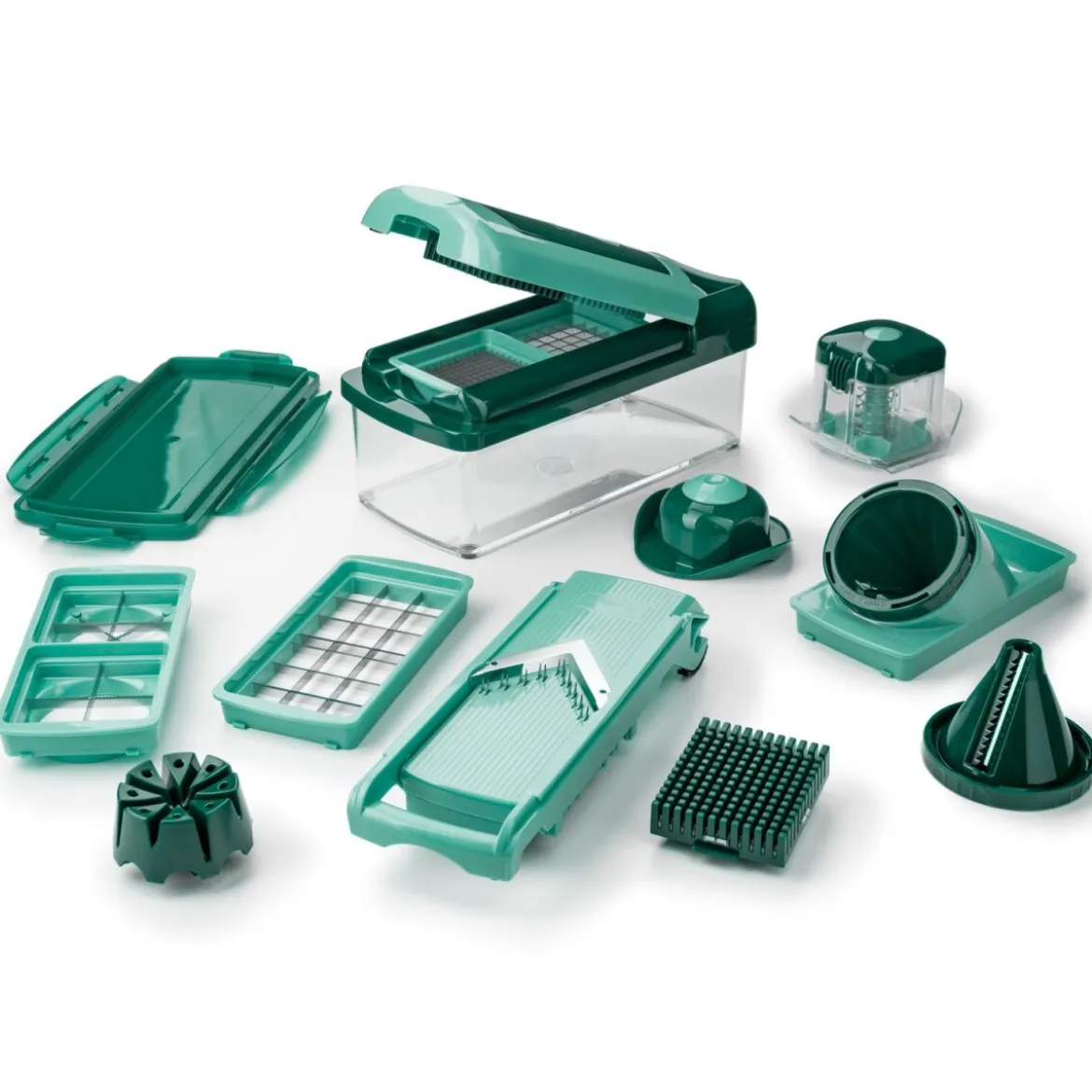 Genius Nicer Dicer Fusion Smart, 16-teilig, 1,25 l Auffangbehälter, Klingen aus Edelstahl - B-Ware neuwertig