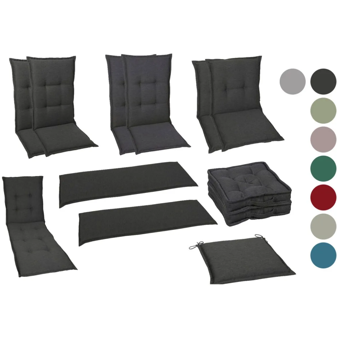 GO-DE Textil Gartenauflage / Kissen, wasserabweisend, pflegeleicht - B-Ware