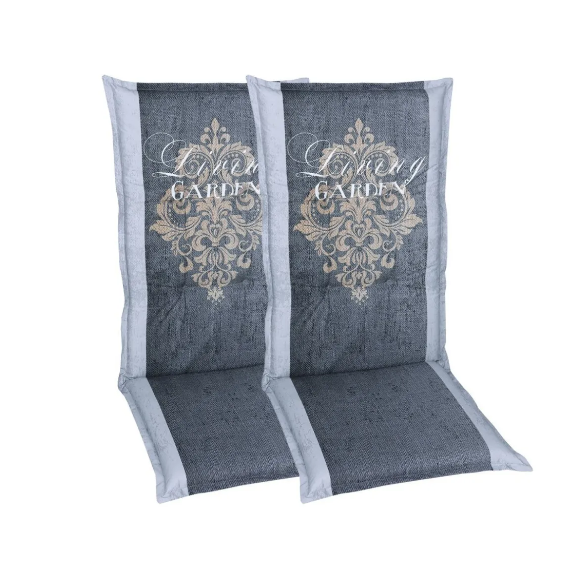 GO-DE Textil Gartenauflage Living Garden (2er Set Mittellehner, Grau) - B-Ware sehr gut