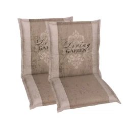 GO-DE Textil Gartenauflage Living Garden (2er Set Niederlehner, Beige) - B-Ware neuwertig