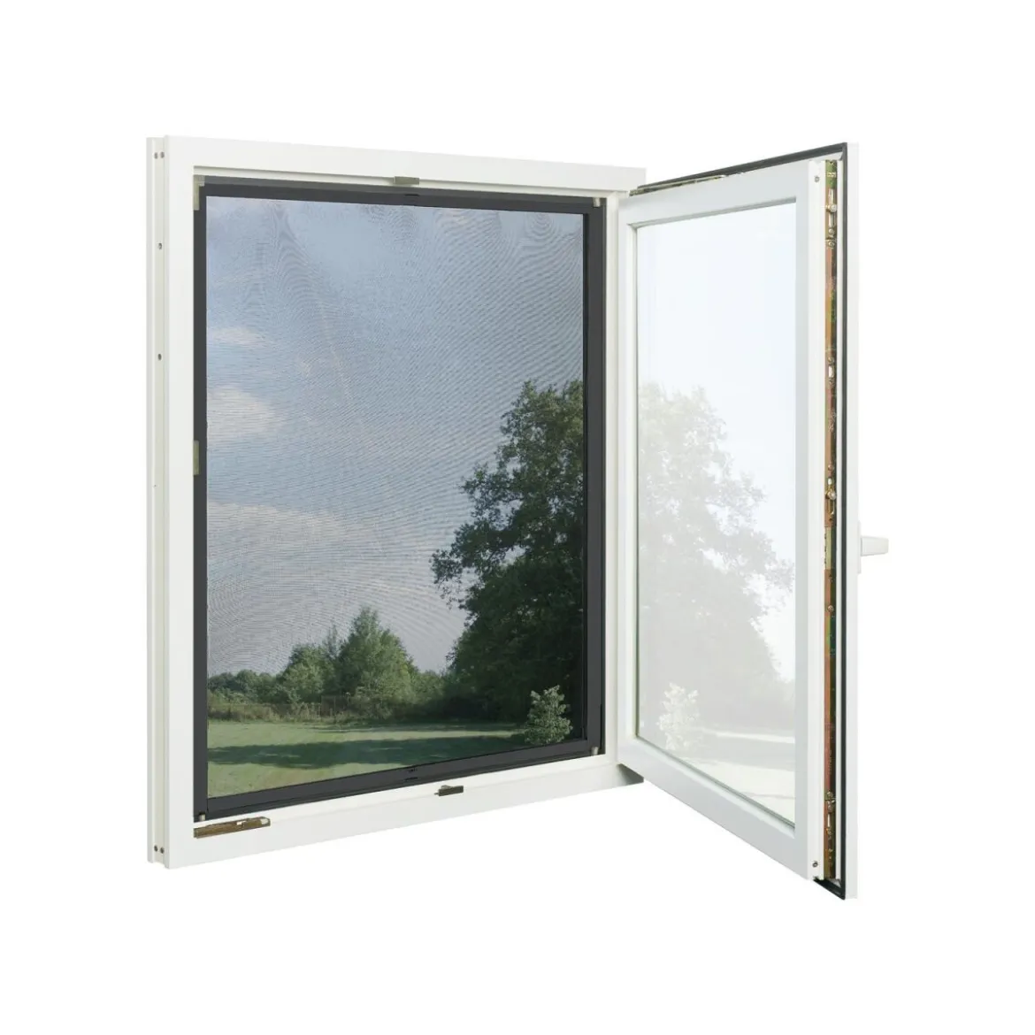 Goldner Insektenschutzfenster Easy Mount, 130 x 150 cm, anthrazit - B-Ware sehr gut