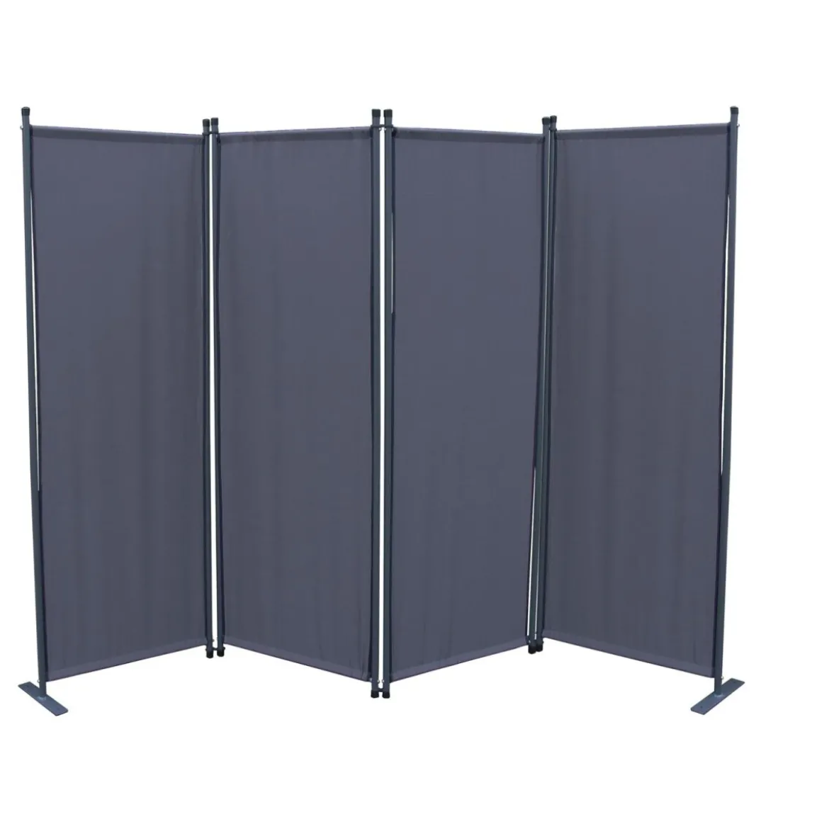 Grasekamp Paravent 4 tlg Raumteiler Grau 220 x 165 Grau - B-Ware sehr gut