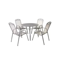 GREEMOTION Gartentischgruppe »Toulouse« (Tisch + 4 Stapelstühle, Ø100 x 74 cm) - B-Ware sehr gut
