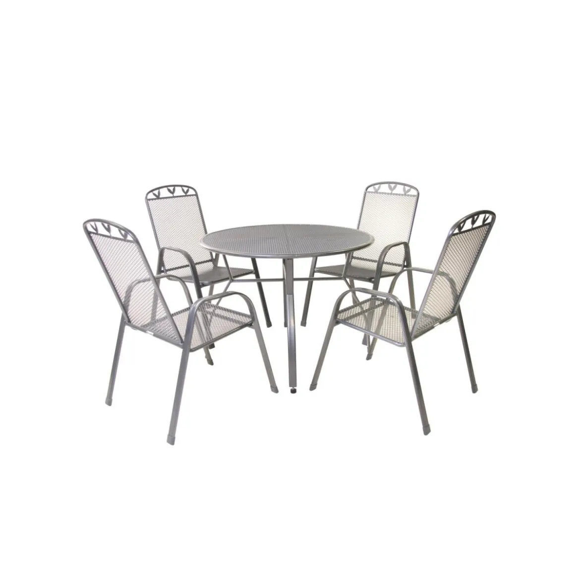 GREEMOTION Gartentischgruppe »Toulouse« (Tisch + 4 Stapelstühle, Ø100 x 74 cm) - B-Ware sehr gut