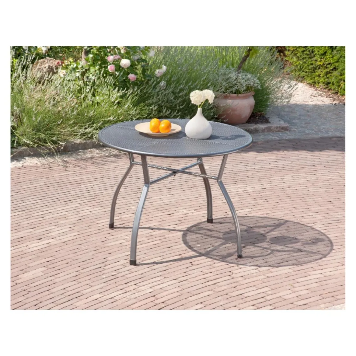 GREEMOTION Gartentischgruppe »Toulouse« (Tisch + 4 Stapelstühle, Ø100 x 74 cm) - B-Ware sehr gut