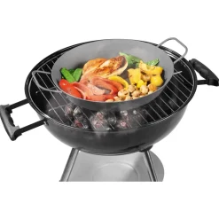 GRILLMEISTER Ø 32 Eisen-Grillpfanne / Ø 28,5 Eisen-Grillpfanne mit perforiertem Boden / Ø 20 Eisen-Grillpfanne mit Servierbrett - B-Ware