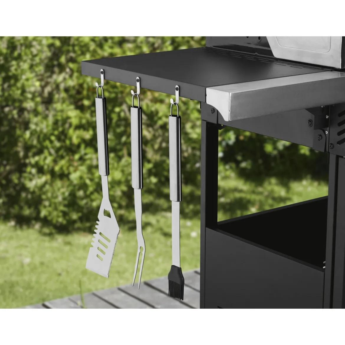 GRILLMEISTER Gasgrill, 4plus1 Brenner, 19,7 kW, mit 4 Garzonen - B-Ware neuwertig