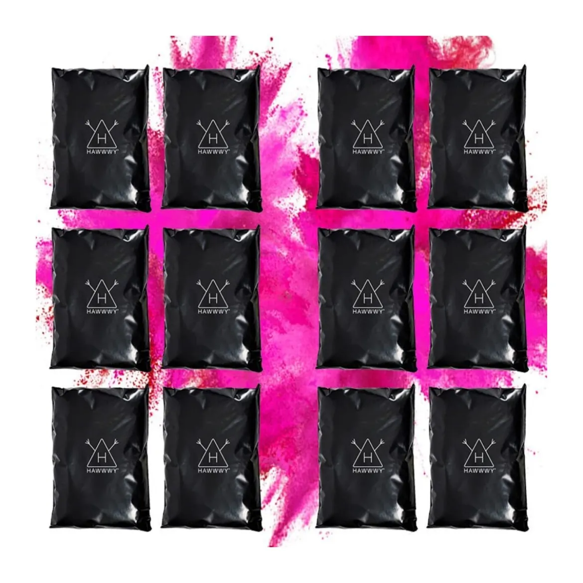 Hawwwy Pulver für Holi Festival, Babyparty Geschlechts Offenbarung, 12 Packungen, 2,5 oz, pink - B-Ware