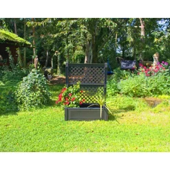 KHW Pflanzkasten mit Spalier, L 100 cm, 110 Liter, aus robustem Kunststoff (Anthrazit) - B-Ware sonstiges