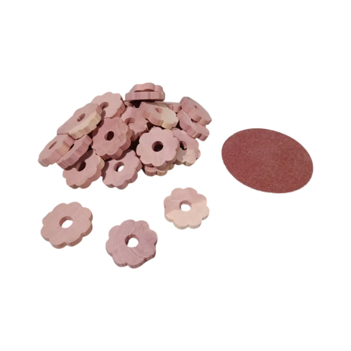 LAVODIA Zedernholz-Ringe, 30 Stück, 4,5 cm - B-Ware sehr gut