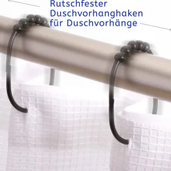 2 Lb. Depot 12er Set Duschvorhangringe, aus Edelstahl, schwarz - B-Ware sehr gut