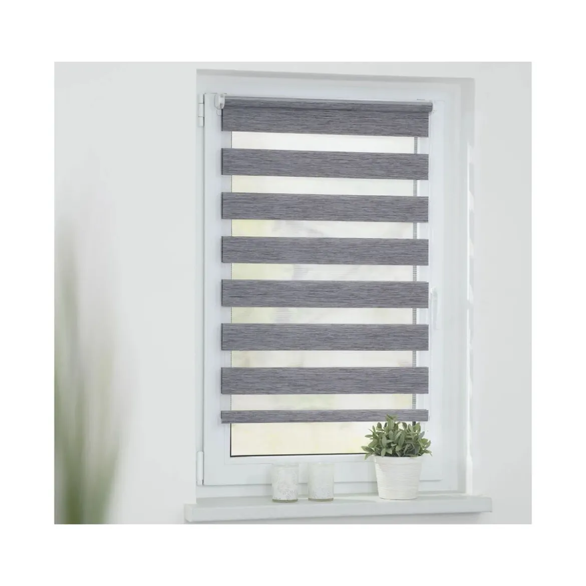 LICHTBLICK Duo Rollo Klemmfix, ohne Bohren, meliert, ab 45 x 150 cm - B-Ware