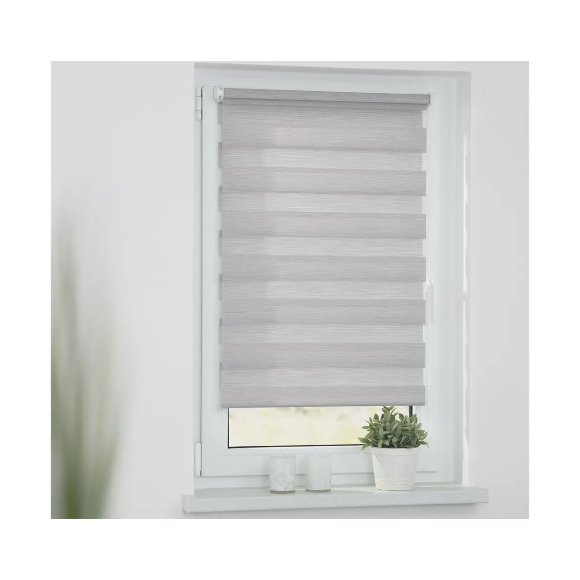 LICHTBLICK Duo Rollo Klemmfix, ohne Bohren, meliert, ab 45 x 150 cm - B-Ware