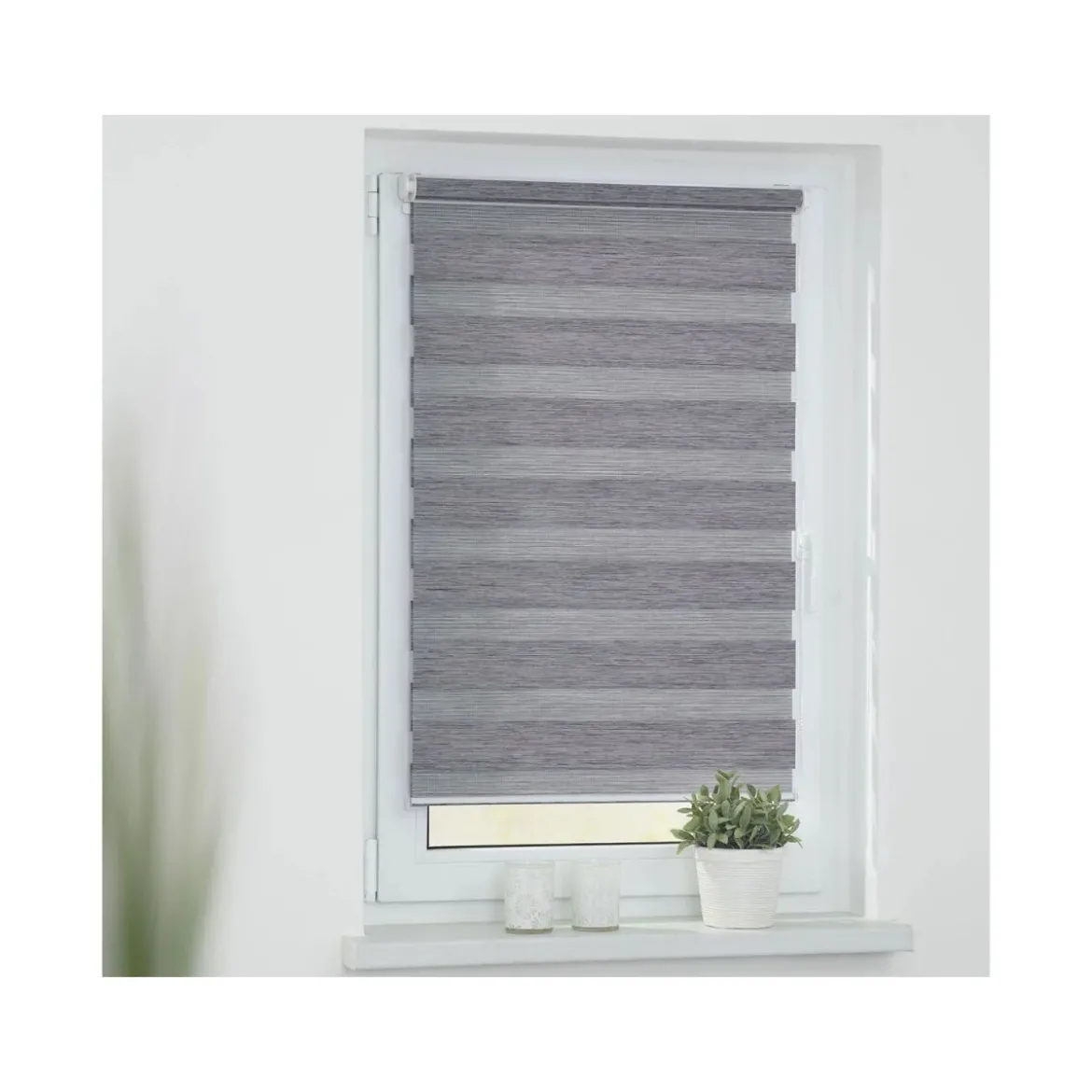LICHTBLICK Duo Rollo Klemmfix, ohne Bohren, meliert, ab 45 x 150 cm - B-Ware