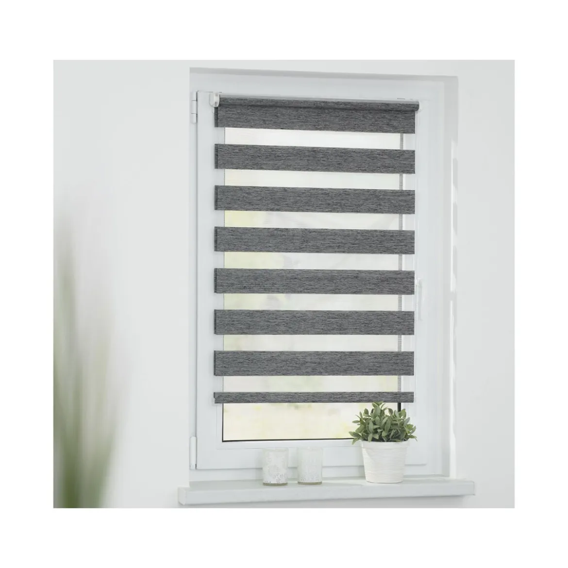 Lichtblick Duo Rollo Klemmfix, ohne Bohren, meliert, go green, ab 45 x 150 cm (45 x 150 cm) - B-Ware sehr gut