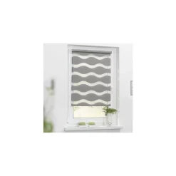 Lichtblick Duo Rollo Welle Doppelrollo Klemmfix 70 x 150 cm grau - B-Ware neuwertig