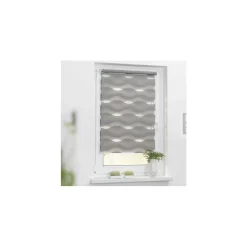 Lichtblick Duo Rollo Welle Doppelrollo Klemmfix 70 x 150 cm grau - B-Ware neuwertig