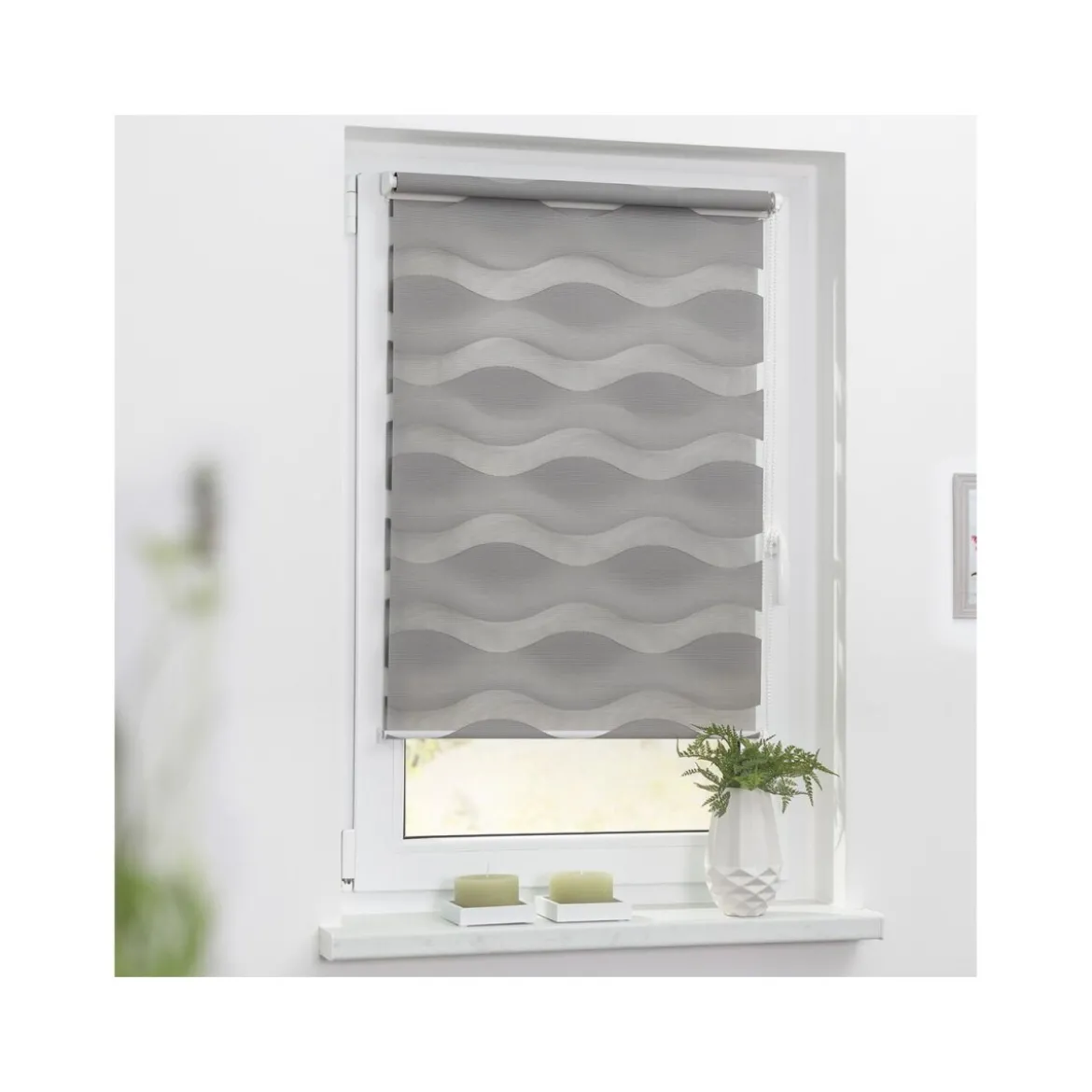 Lichtblick Duo Rollo Welle Klemmfix, ohne Bohren, ab 45 x 150 cm - B-Ware