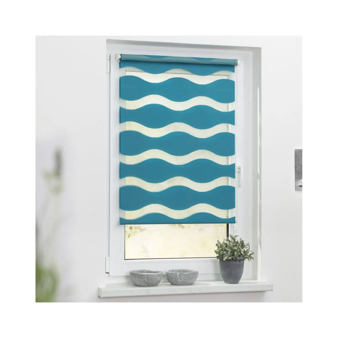 Lichtblick Duo Rollo Welle Klemmfix, ohne Bohren, ab 45 x 150 cm - B-Ware