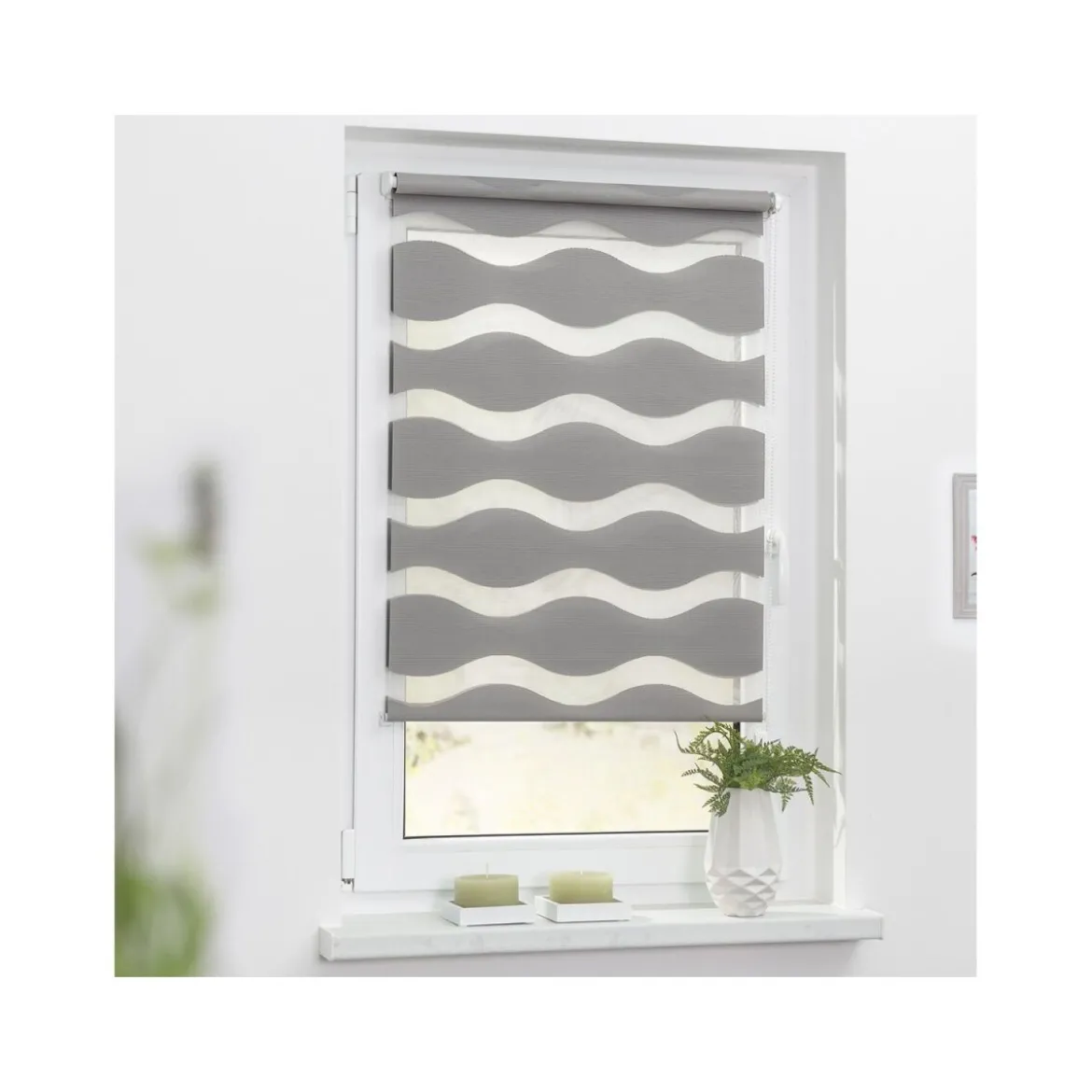 Lichtblick Duo Rollo Welle Klemmfix, ohne Bohren, ab 45 x 150 cm - B-Ware