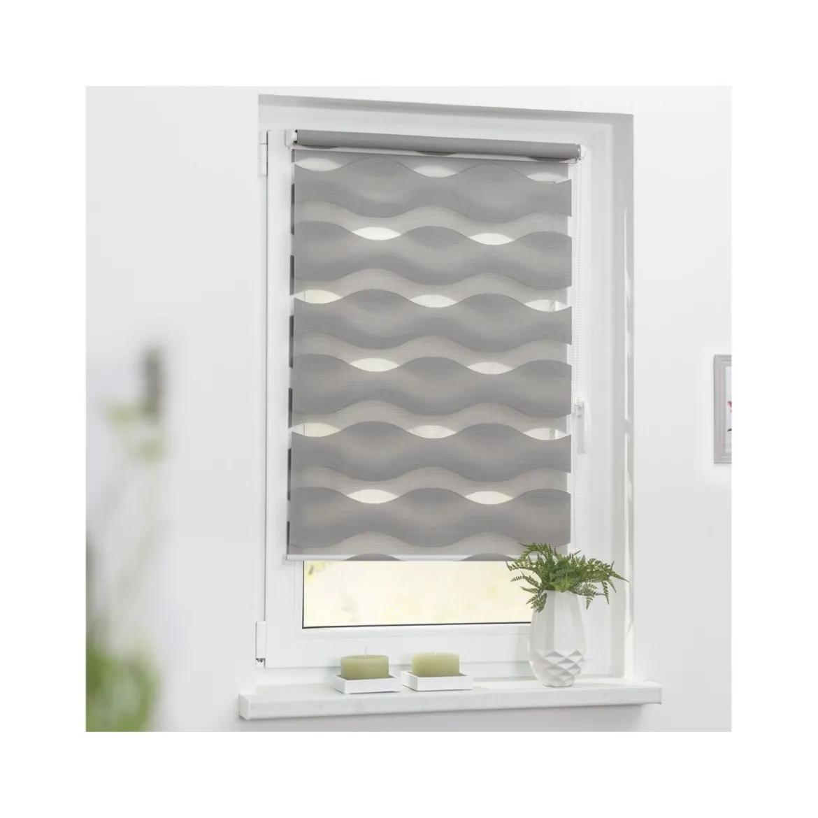 Lichtblick Duo Rollo Welle Klemmfix, ohne Bohren, ab 45 x 150 cm - B-Ware