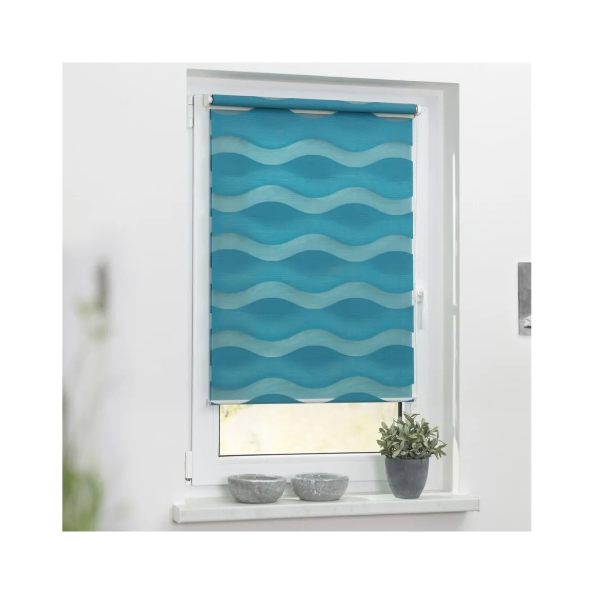 Lichtblick Duo Rollo Welle Klemmfix, ohne Bohren, ab 45 x 150 cm - B-Ware