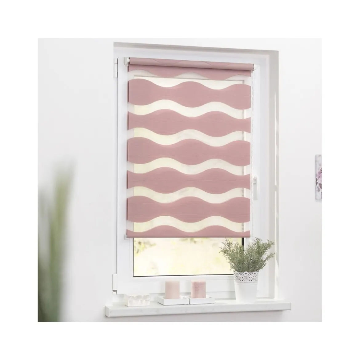 Lichtblick Duo Rollo Welle Klemmfix, ohne Bohren, ab 45 x 150 cm - B-Ware