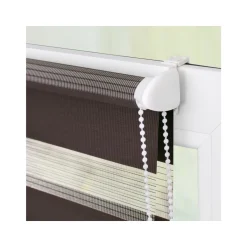 Lichtblick Klemmfix Duo-Rollo, ohne Bohren, 60 x 150 cm, dunkelbraun - B-Ware neuwertig