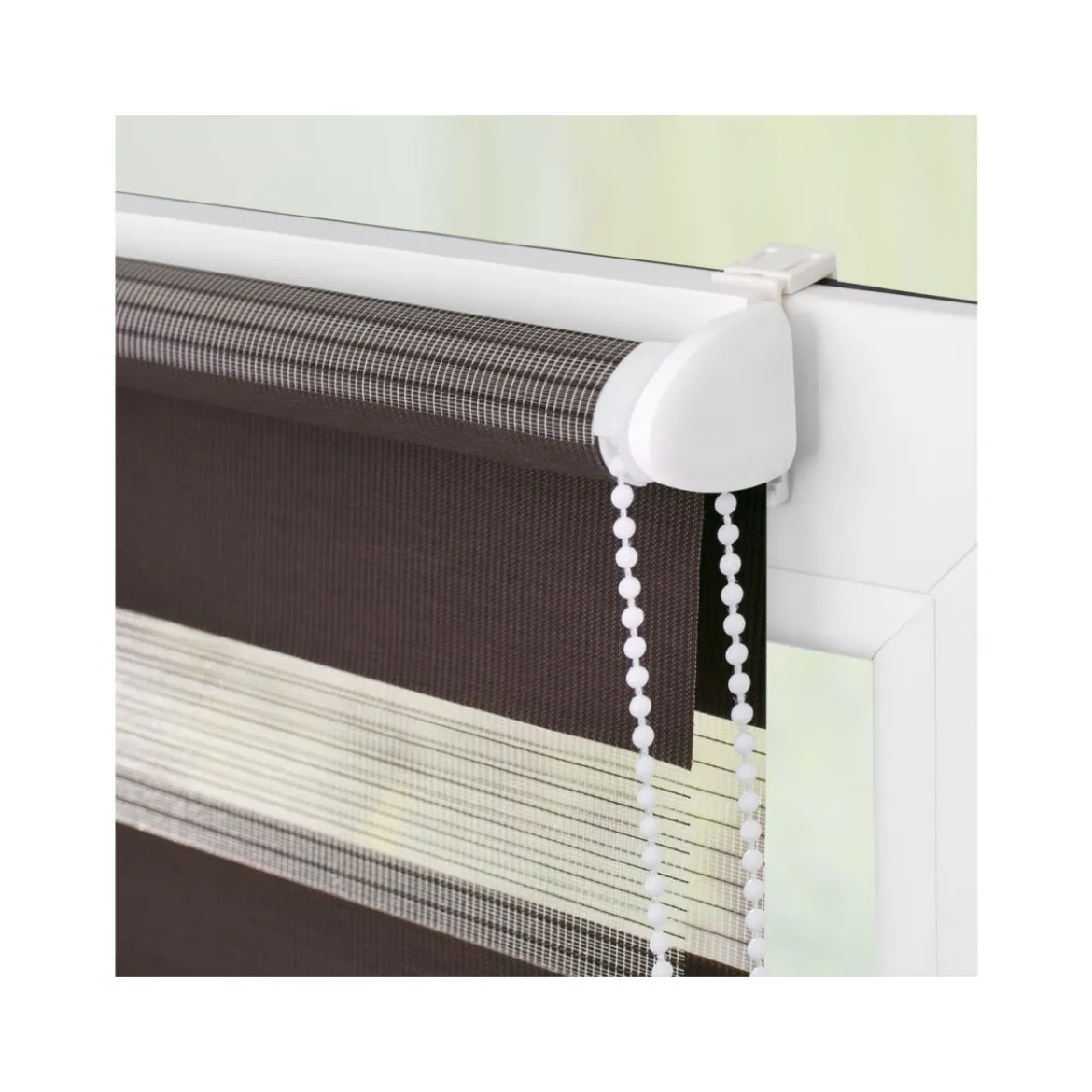 Lichtblick Klemmfix Duo-Rollo, ohne Bohren, 60 x 150 cm, dunkelbraun - B-Ware neuwertig