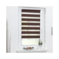 Lichtblick Klemmfix Duo-Rollo, ohne Bohren, 60 x 150 cm, dunkelbraun - B-Ware neuwertig