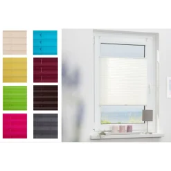 Lichtblick Klemmfix Plissee, stufenloses Einstellen, blickdicht, Montage ohne Bohren, ab 45 x 130 cm - B-Ware
