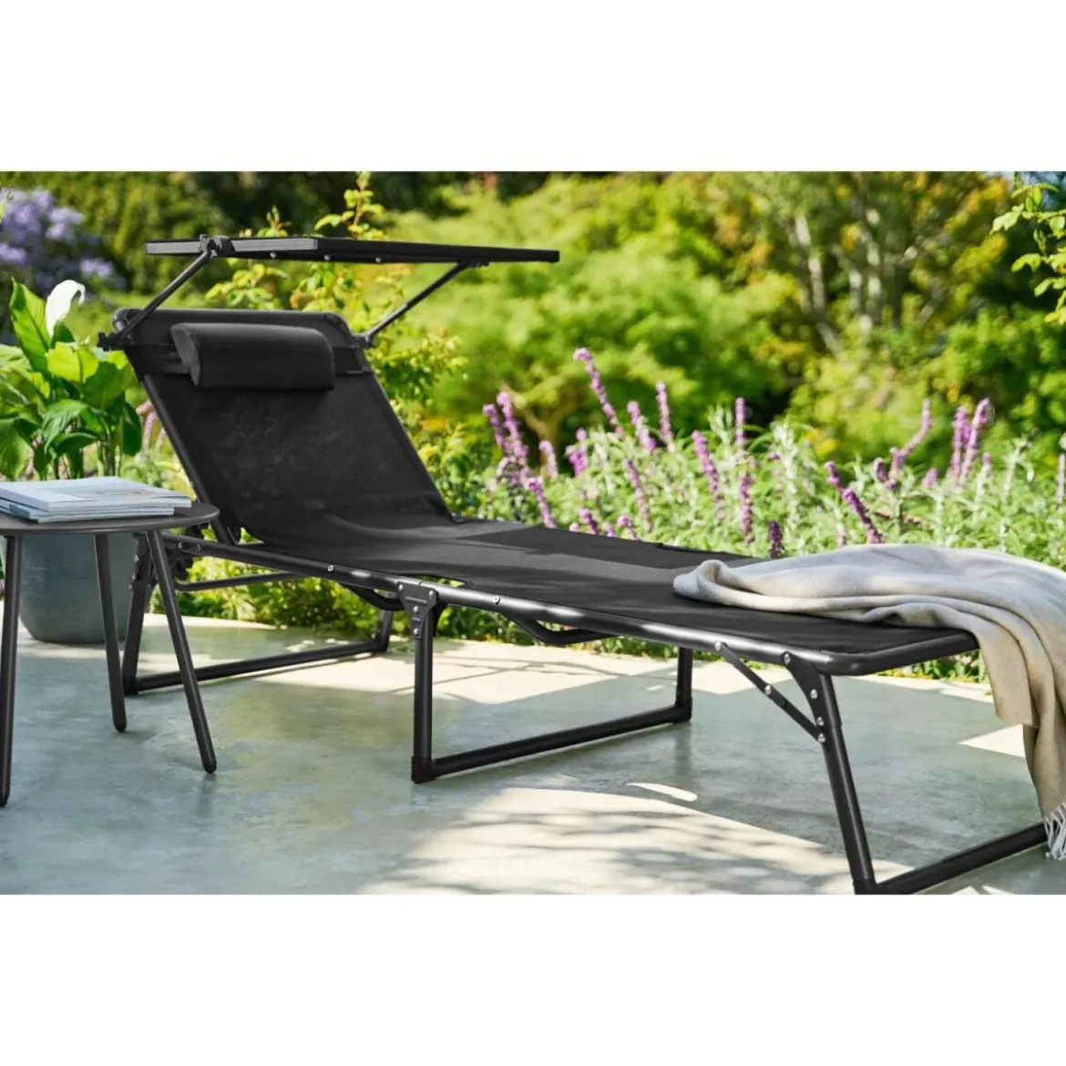 LIVARNO® Alu-Dreibeinliege »Houston«, schwarz - B-Ware