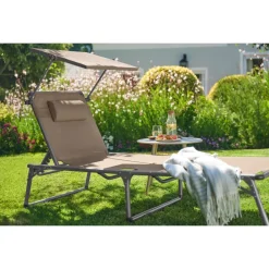 LIVARNO® Alu-Dreibeinliege »Houston«, taupe - B-Ware