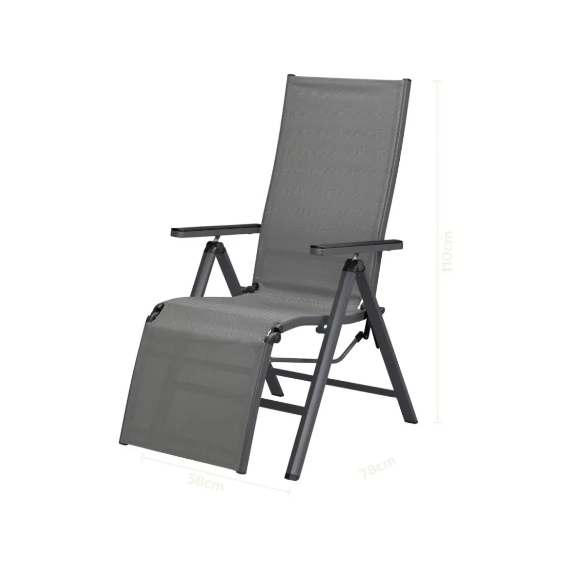 LIVARNO® Alu-Relaxsessel »Houston«, anthrazit - B-Ware