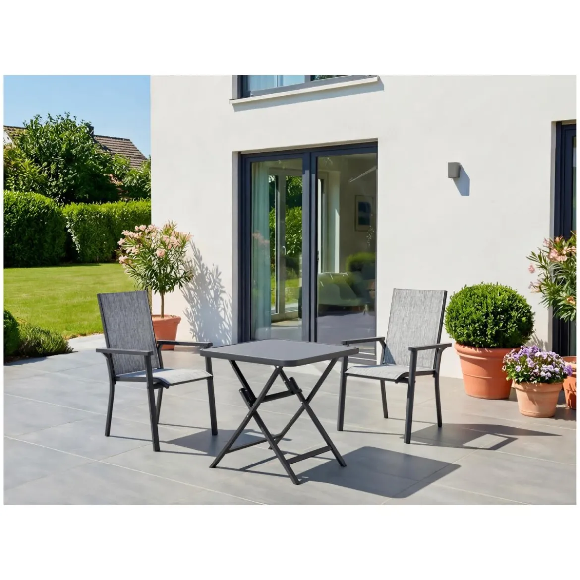 LIVARNO® Alu-Stapelsessel »Houston« hellgrau-meliert - B-Ware sehr gut